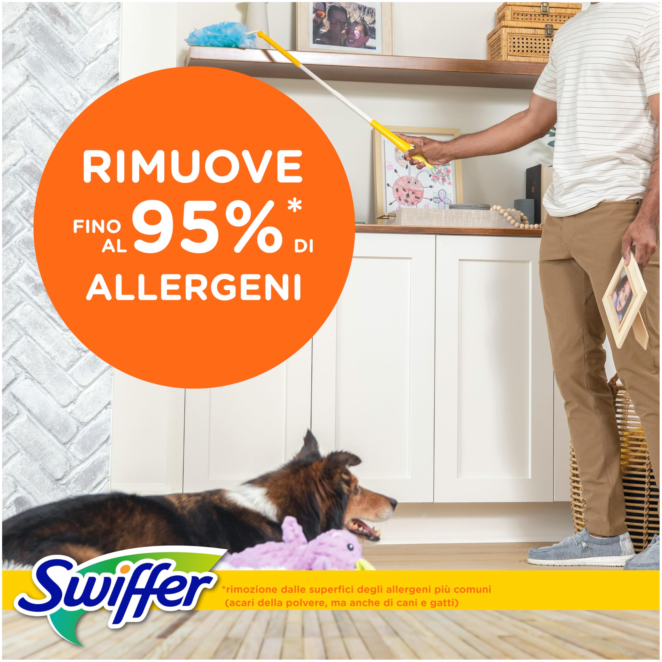 Swiffer Duster Piumini Cattura Polvere, 54 Piumini, Cattura e Intrappola Polvere e Sporco, Raggiunge I Punti più Difficili della Casa, Giga Formato