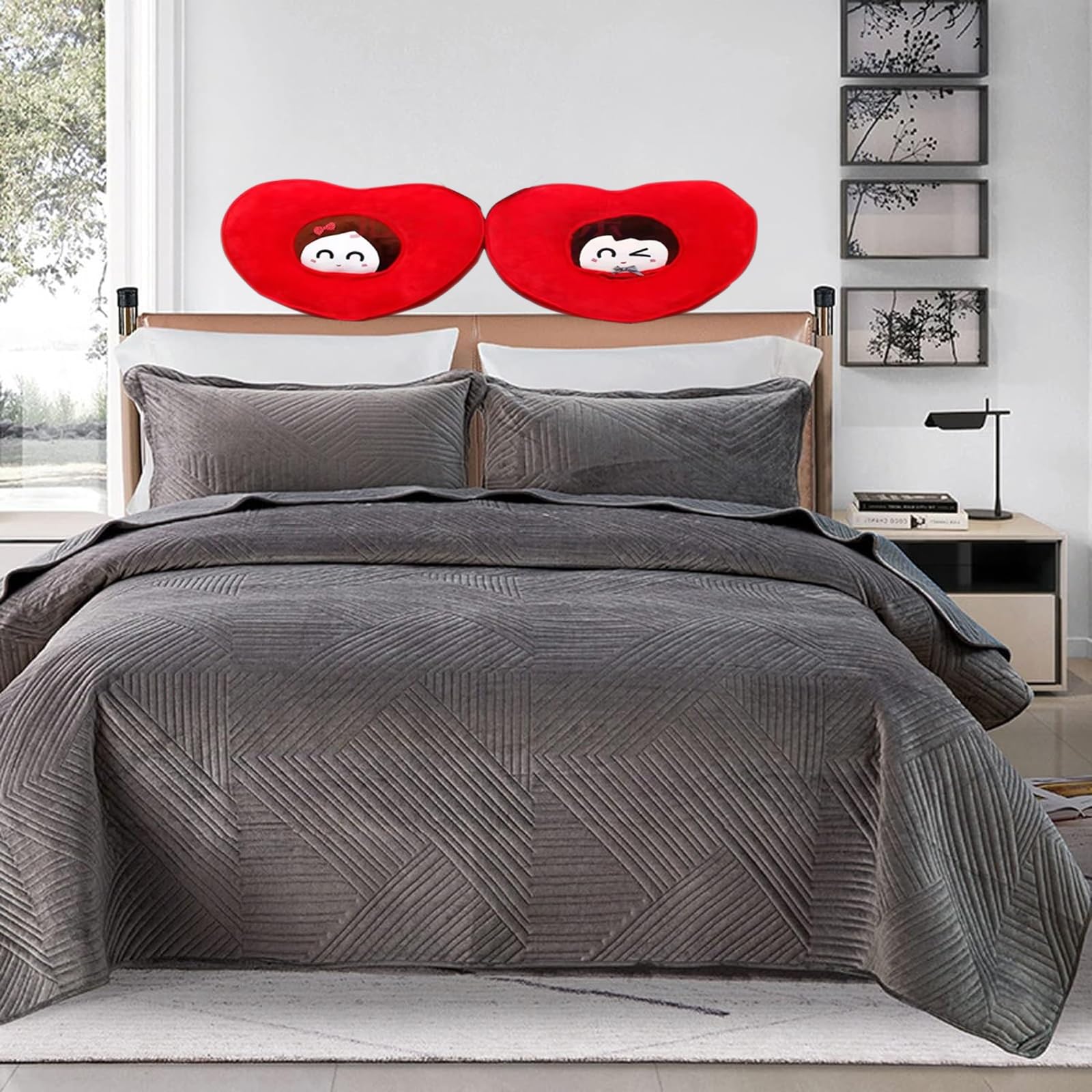 Couvre Lit 2 Personnes 220X240cm/240x250cm, Couverture Courtepointe Patchwork, Boutis Couvre-Lit Matelassé en Microfibre, Dessus De Lits Et Couvre-Lits De Luxe (Color : 6#, Size : 240x250cm)