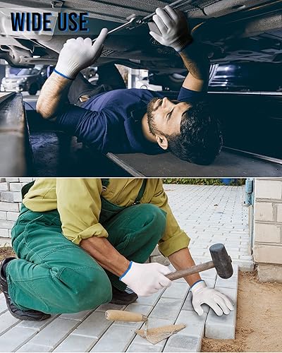 Miniatura 7 de SATINIOR 36 pares de guantes de trabajo de mano, forro de algodón blanco, guantes de seguridad para barbacoa, forro para hombres y mujeres,