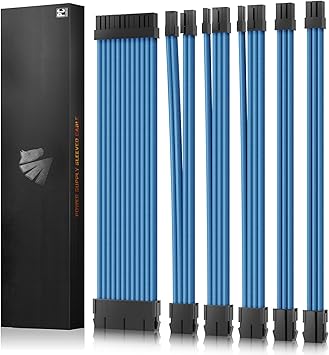 ASIAHORSE 16AWG PSU Cable Extension Power Cords, Customized Power Supply Mod Sleeve Extension Cable, ATX/EPS/8-pin PCI-E/6-pin PCI-E for PSU Cable