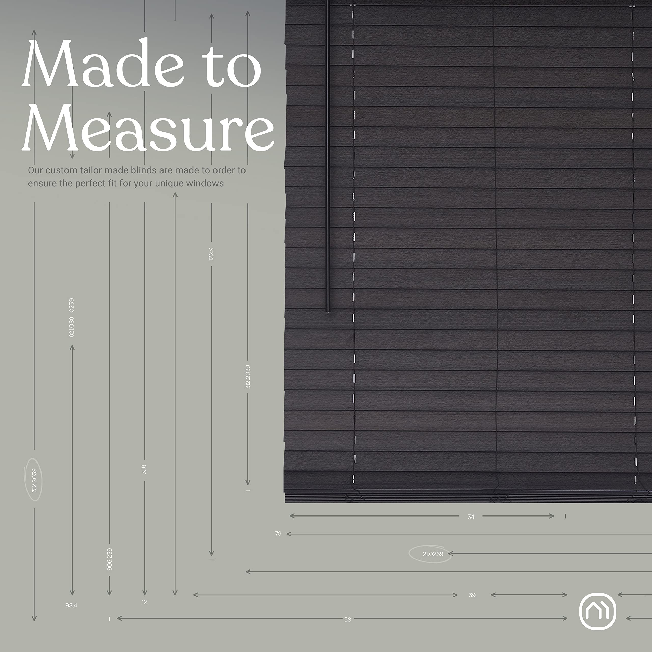 Amazon.com: MOOD Architectural Faux Wood Window Blinds | Driftwood Dark  Brown 2 inch Expresso Wooden Blinds | 18 inch Wide Blinds for Windows |  Custom Made Cordless Blackout | Espresso | 18"