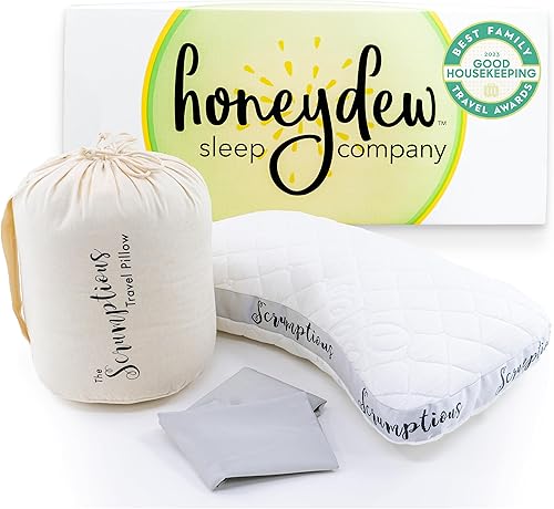 Honeydew Almohada de viaje Scrumptious – Fabricada en Estados Unidos con relleno de gel de cobre refrescante – Certificado CertiPUR – Compañero de