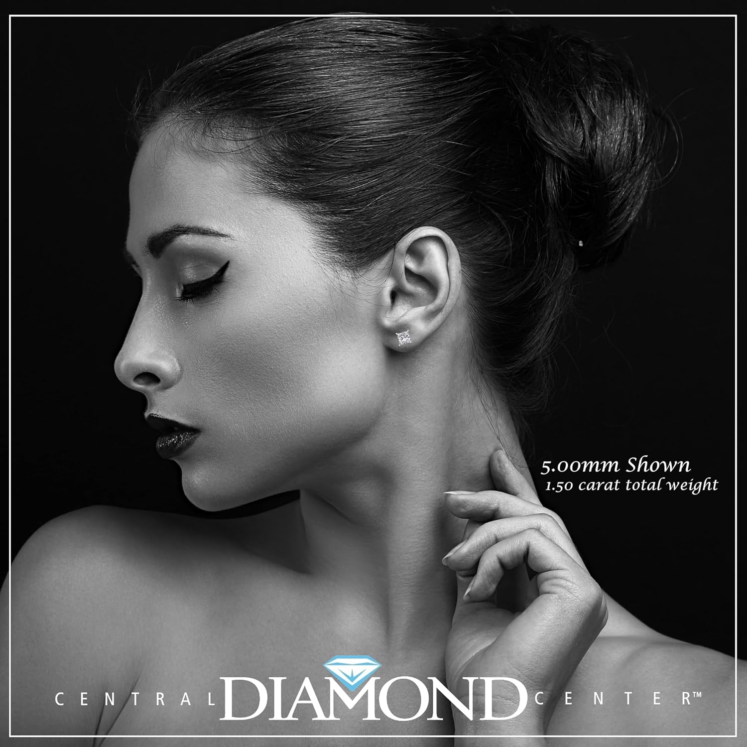 14K Gold Posts & Sterling Silver Princess Cut CZ Stud Earrings Made with Swarovski Zirconia, 1.50-4.00ctw - Image 4