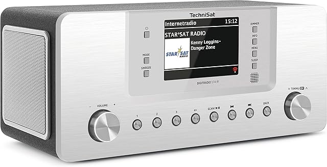 TechniSat DIGITRADIO 574 IR - radio internetowe stereo (DAB+, FM, WLAN, strumieniowe przesyłanie audio Bluetooth, 4-calowy kolorowy wyświetlacz, USB, AUX in, gniazdo słuchawkowe, budzik, 10 watów,