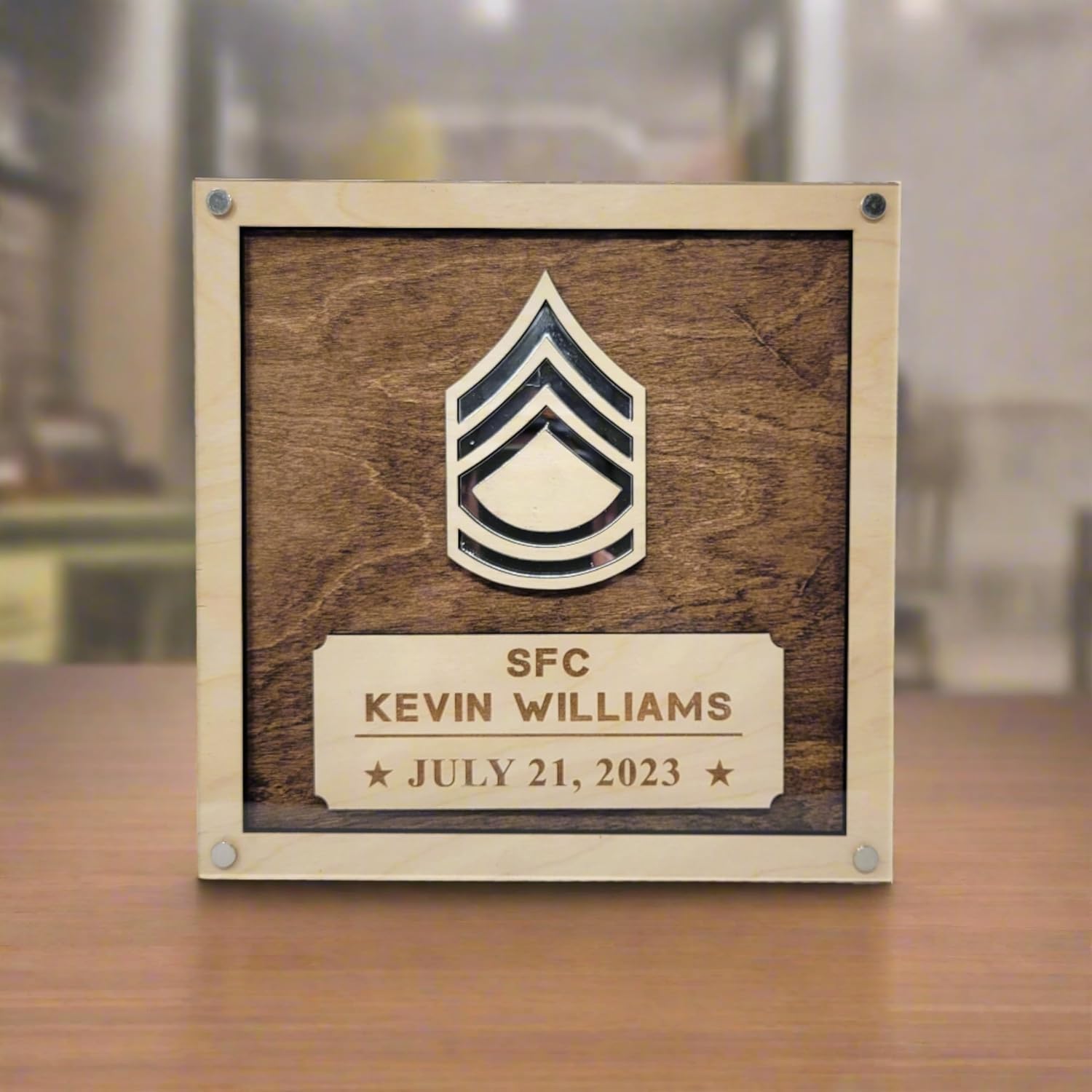 US Army Promotion or Retirement Plaque, Military Gift for Officer or Enlisted - Soldier Award