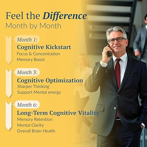 Miniatura 4 de Suplemento cerebral para memoria y enfoque, nootrópico para personas mayores y adultos, combustible para la energía cerebral y claridad mental, sin
