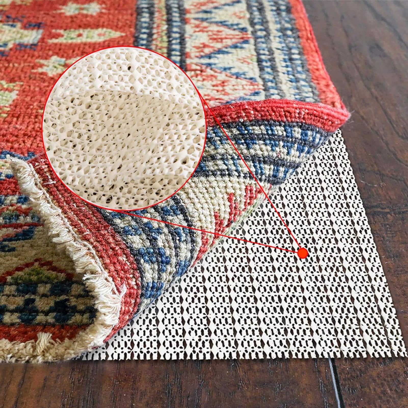 Tapis antidérapant pour sols en bois dur, tapis antidérapant pour carrelage, tapis antidérapant, garde votre tapis en place en place, peut être coupé à n'importe quelle taille (blanc, 179,8 x 200 cm)