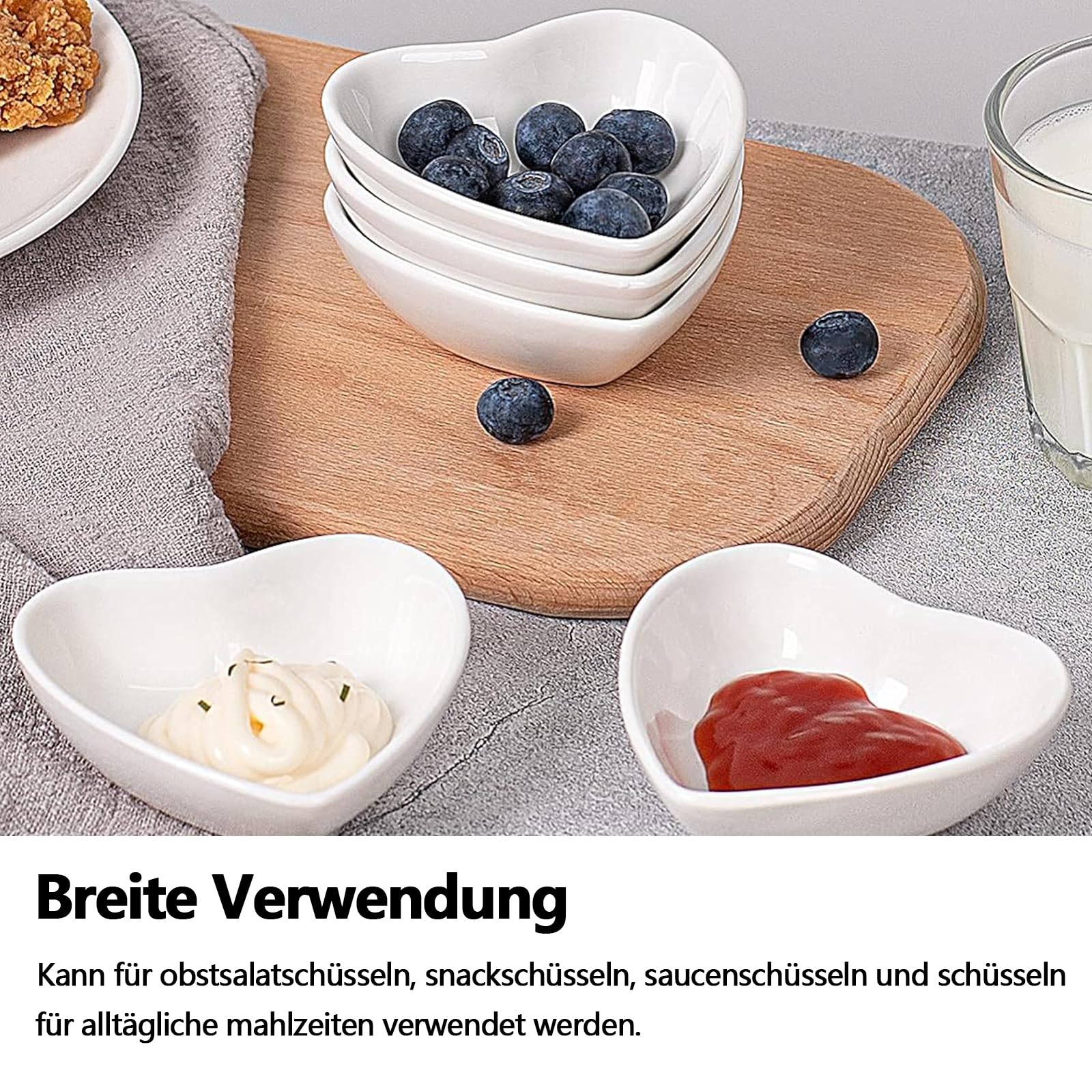 Besmeety 6 x keramische dipschalen, sojasausgerechten, mini-kommen voor charcuterie board sushi, tomatensaus, 2, 10,3 cm
