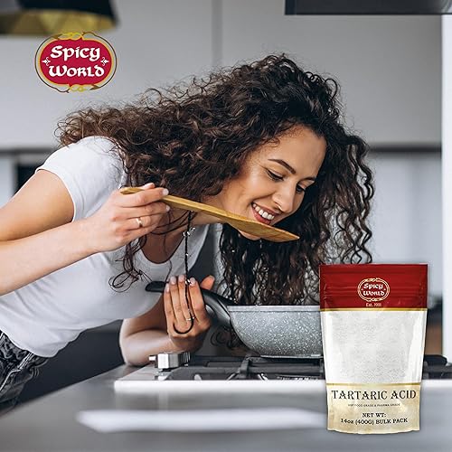 Miniatura 5 de Spicy World Bolsa grande de ácido tartárico puro de 14 onzas, grado superior, certificado USP, grado alimenticio, vegano, perfecta para la