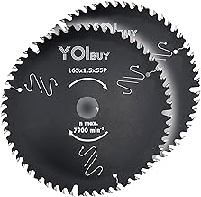 YCSB-165-55 Circular Saw Blade 6.5 inches (165 mm) 2 Piece Chip Saw 6.5 x 0.6 x 2.2 inches (165 x 1.5 x 55 mm), Inner Diameter 0.8 inches (20 mm), For Woodworking, Silent, Fluorine Resin Coding