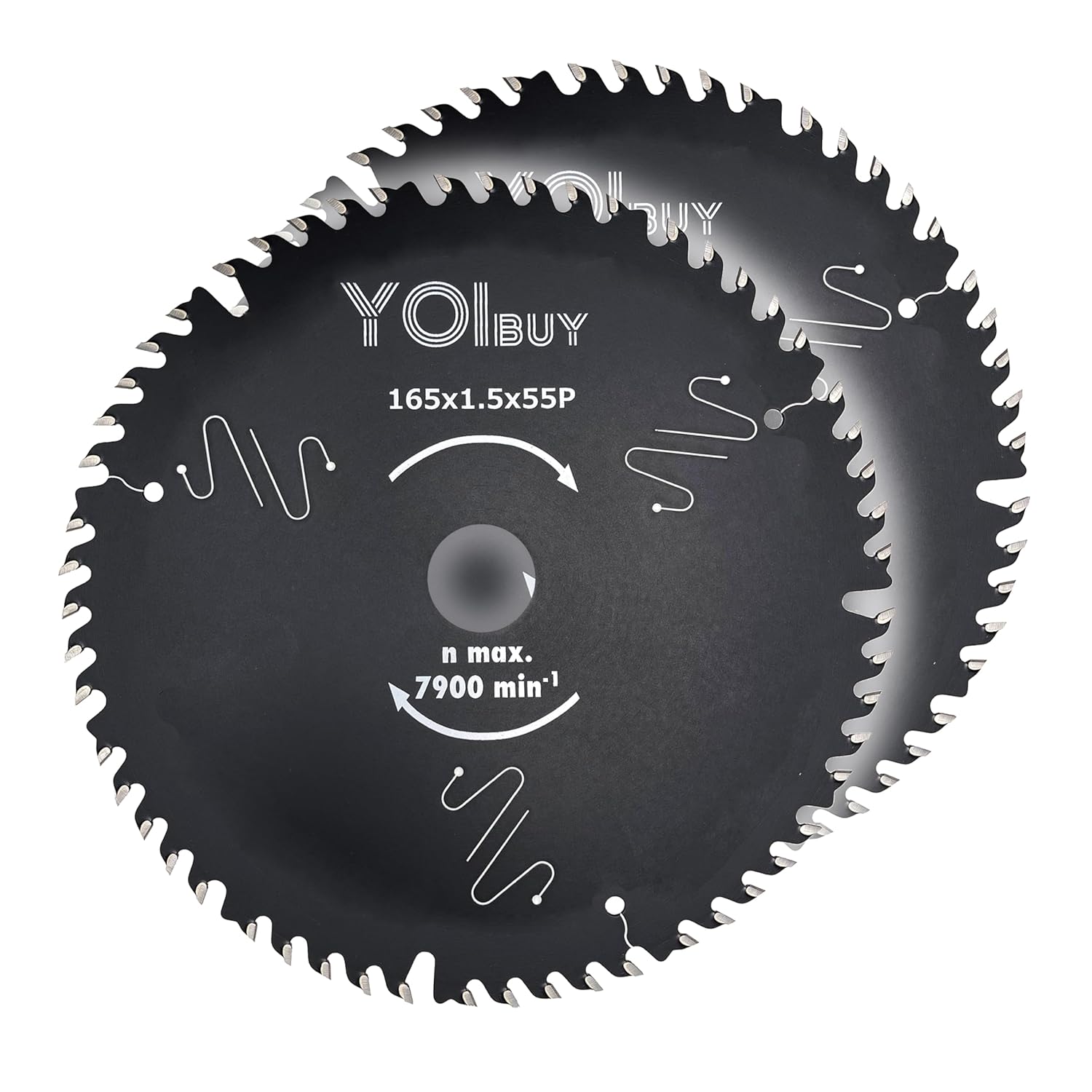 6 1/2 Inch Circular Saw Blades, Japanese Style Teeth, Ultra Fine Finish Cut, 1.5mm Thin Kerf, 55 Tooth, 5/8 Inch Arbor, Low Noise, Framing, 165mm Circular Saw Blades