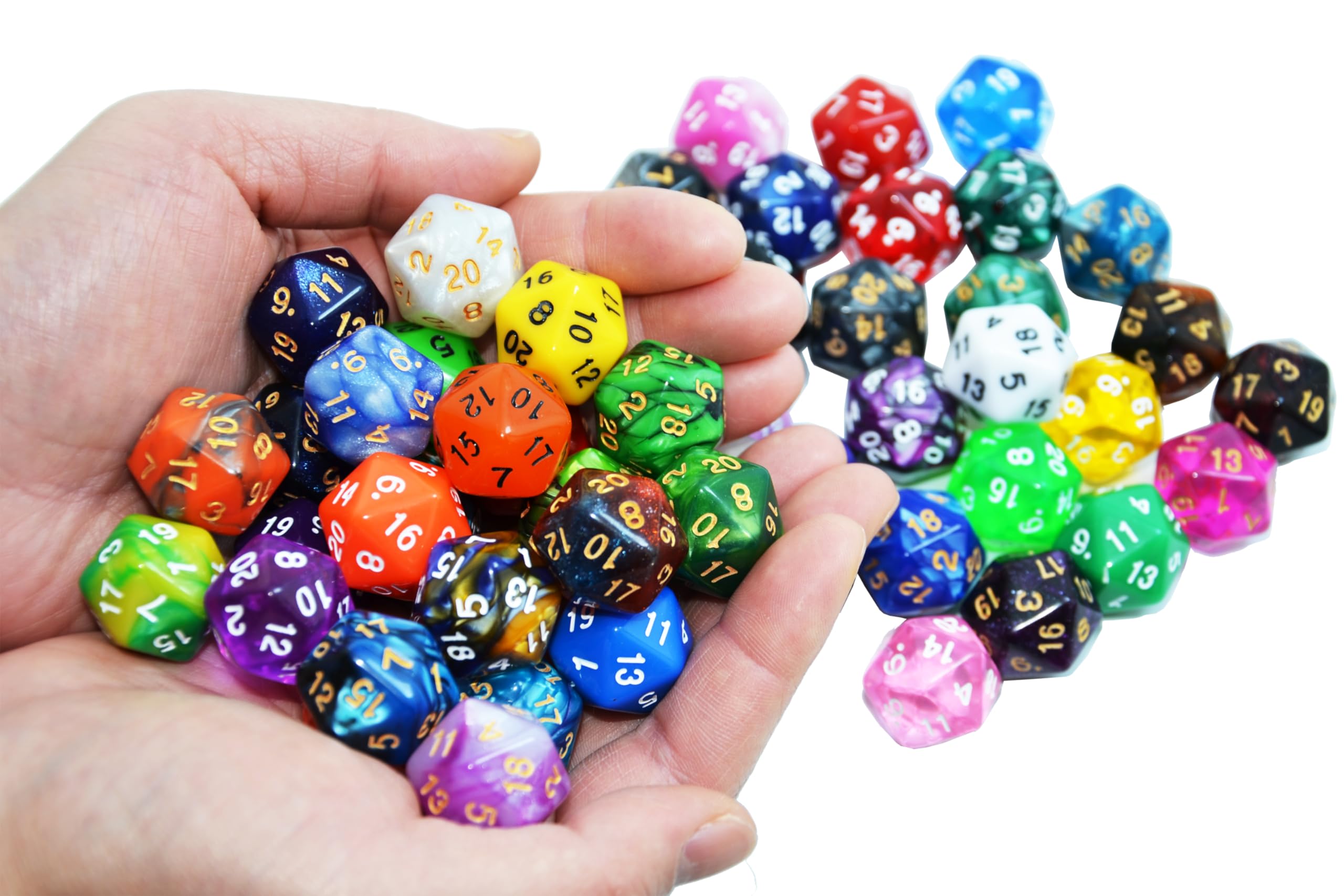 SmartDealsPro 50-Pack D6 D12 D20 6 12 20 Sided Dice Polyhedral Dice with Pouch for DND RPG MTG Table Game - Image 3