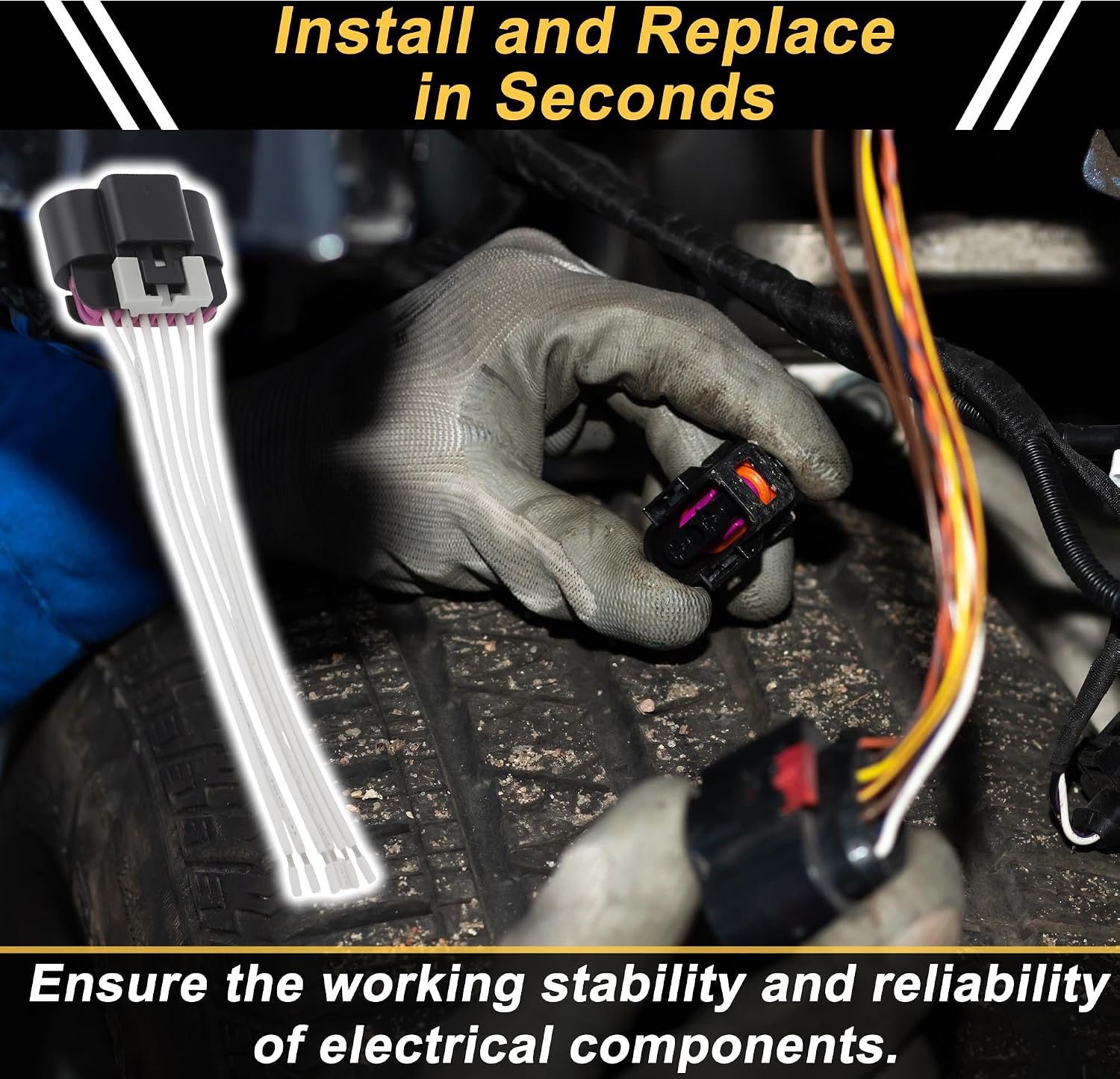 1 Pcs 6 Pin Throttle Pedal Connector Plug for Buick Allure 2006 2009-2010 for Buick Enclave 2009-2012 Female Adapter No.13584094