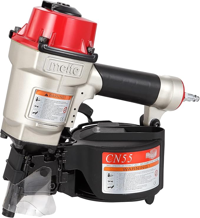 meite CN55 Pneumatic Coil Siding Nailer for Pallets, Framing, and Wood