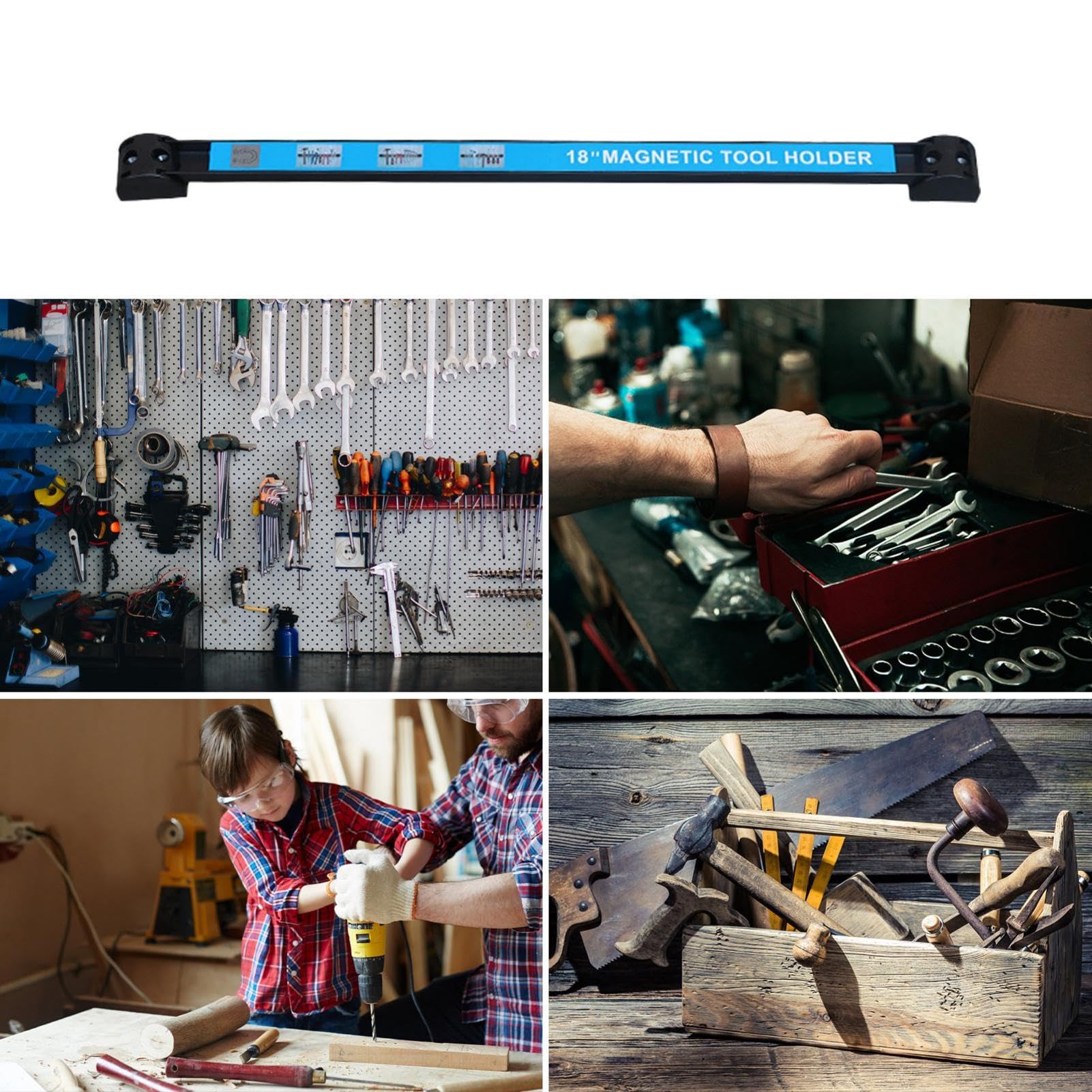Magnetisch Gereedschapsrek | Magnetische Tool Strip | Magnetische Tool Bar, Heavy Duty Magnetische Tool Houder Hangers, Gemagnetiseerde Garage Wandhouder Strip Gereedschap Opknoping Opbergrek