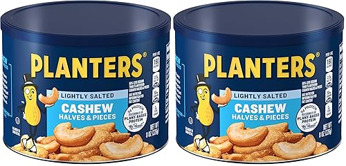 Miniatura 10 de PLANTERS Mitades y piezas de anacardo salado, aperitivos para fiesta, proteína a base de plantas 8oz (1 recipiente) (paquete de 3)