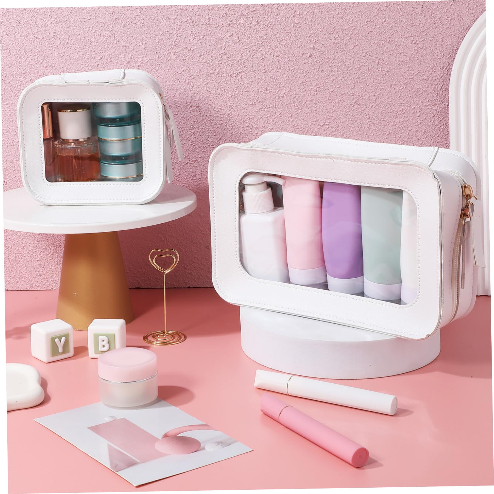 LIFKOME Borsa Cosmetica in Pvc Trasparente con Chiusura Zip per Donne da Viaggio
