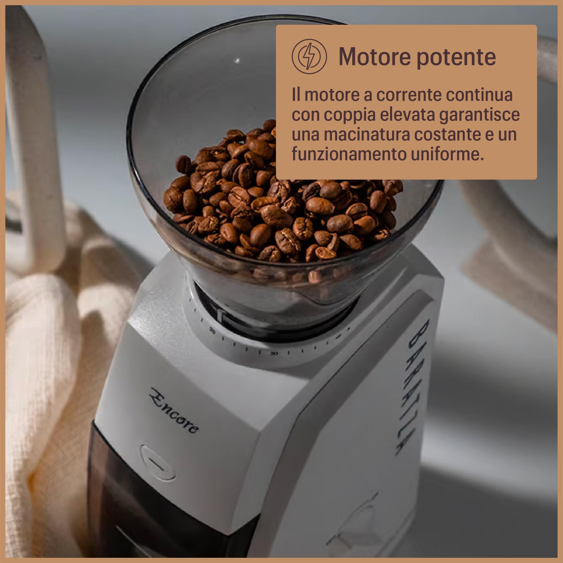 Baratza - Macinacaffè Encore 230V - Elettrodomestici per la Casa, Macina Caffè Elettrico per Caffè in Grani - Grinder con 40 Regolazioni, Nero