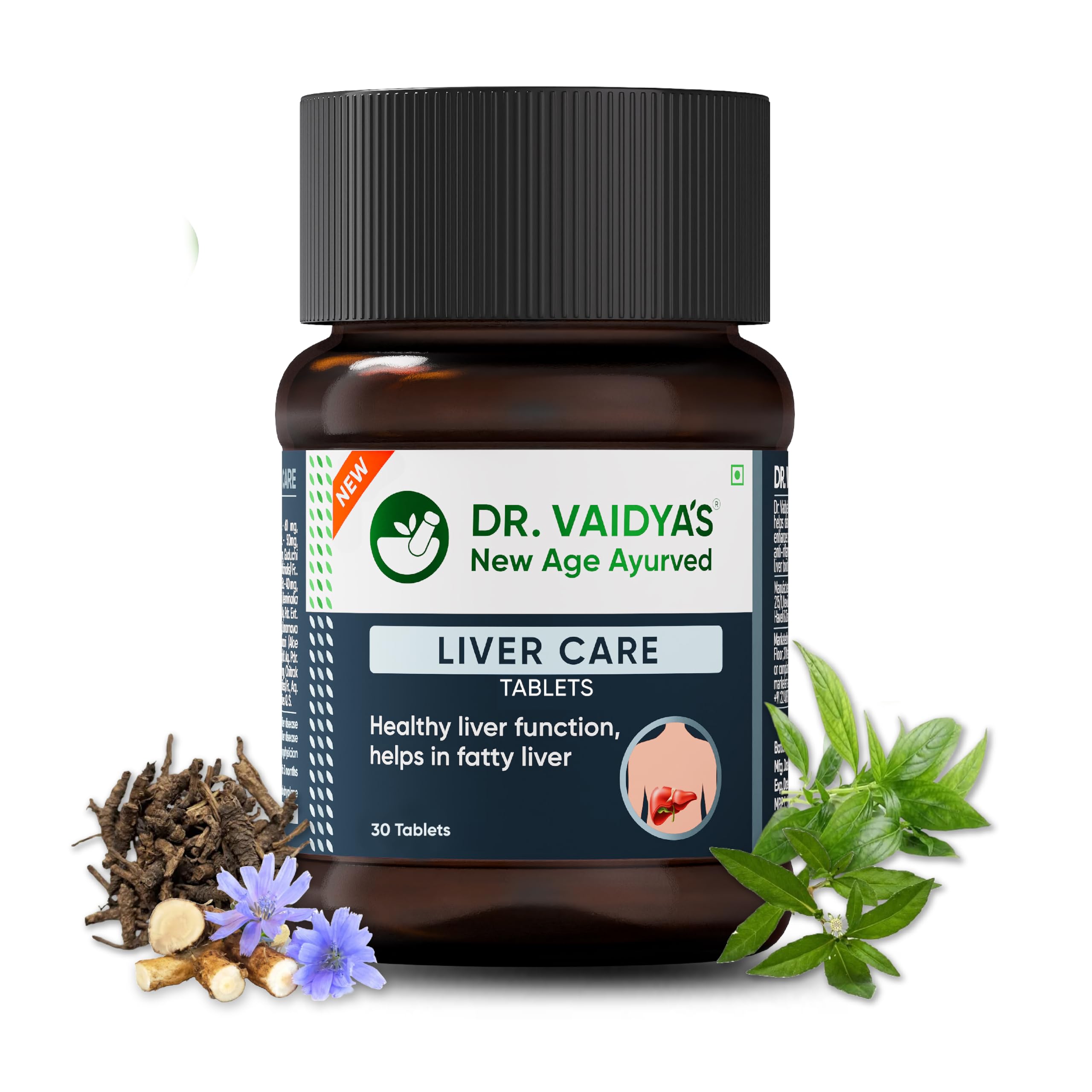 Dr. Vaidya's Liver Care Tablets | Ayurvedic Liver Detox Supplement for Fatty Liver Relief & Natural Liver Cleanse | 60 Herbal Liver Detox Tablets for Men & Women (Pack of 1)