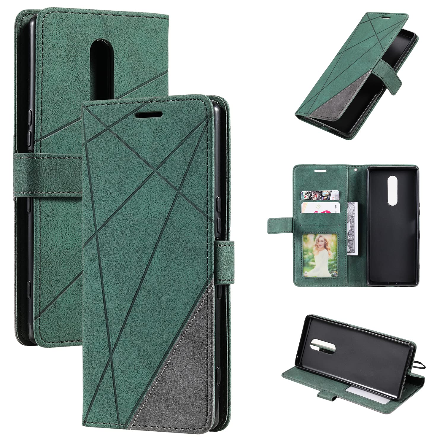 Case for Sony Xperia 1 Leather Case for Sony Xperia 1 J8110 J8170 J9110 J9150 / Xperia XZ4 Flip Case Mobile Phone Case Green