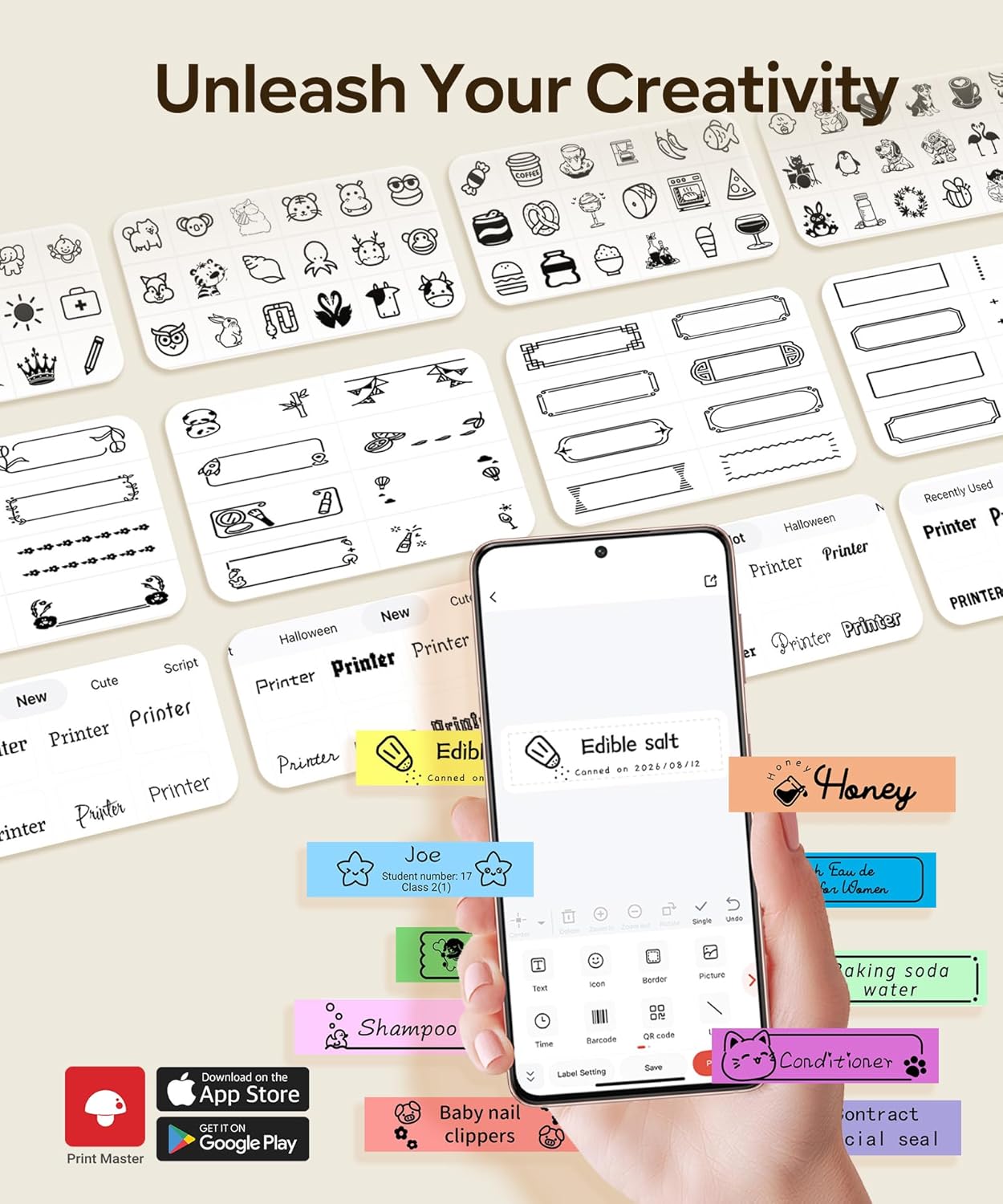 Label Maker Machine with 8 Tapes, M950 Rechargeable Backlit Portable Labelmaker, Inkless 12mm Label Printer for Home Organization and Storage, Office School Teacher Supplies