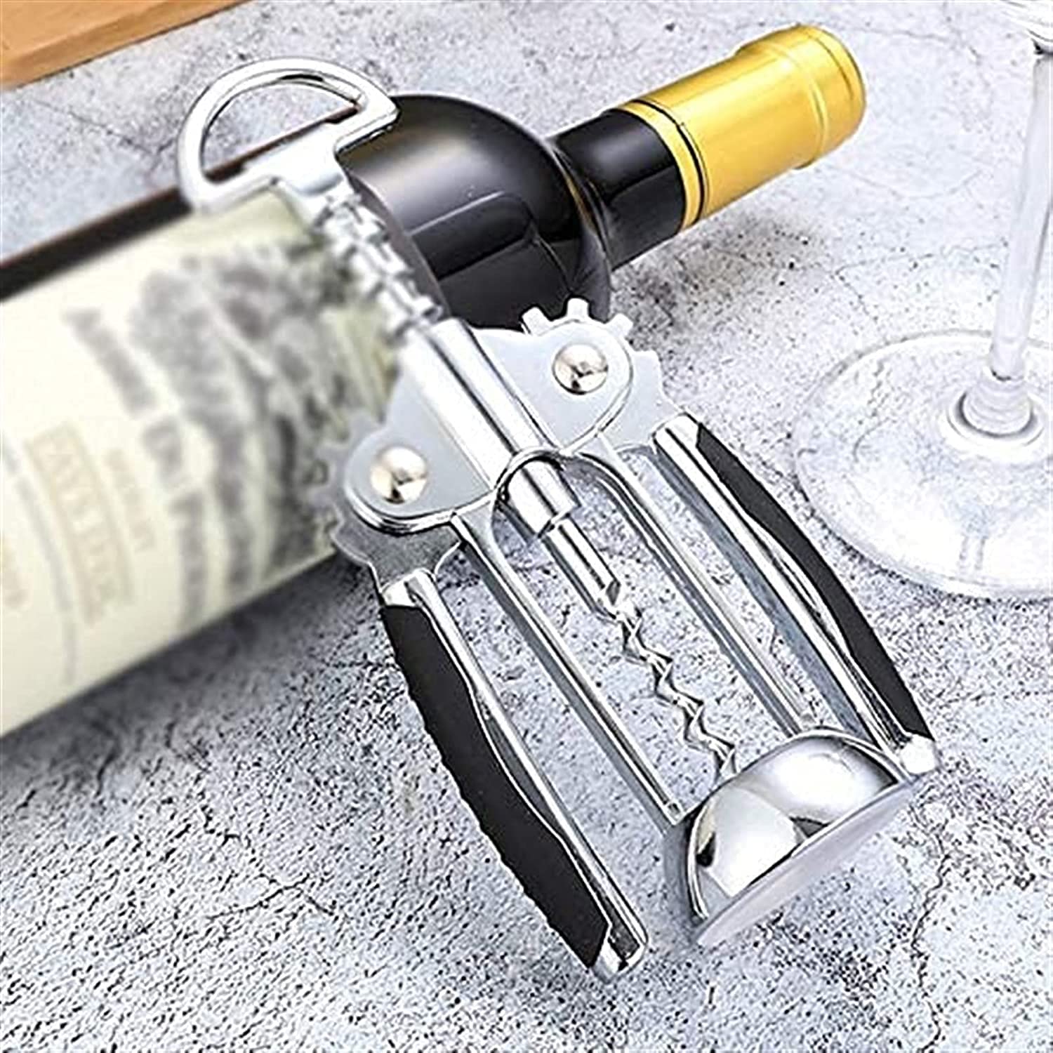 Sacacorchos El mejor abridor de botellas de vino for camareros y camareros profesionales. Abridor de vino con doble bisagra The Wing Corkscrew