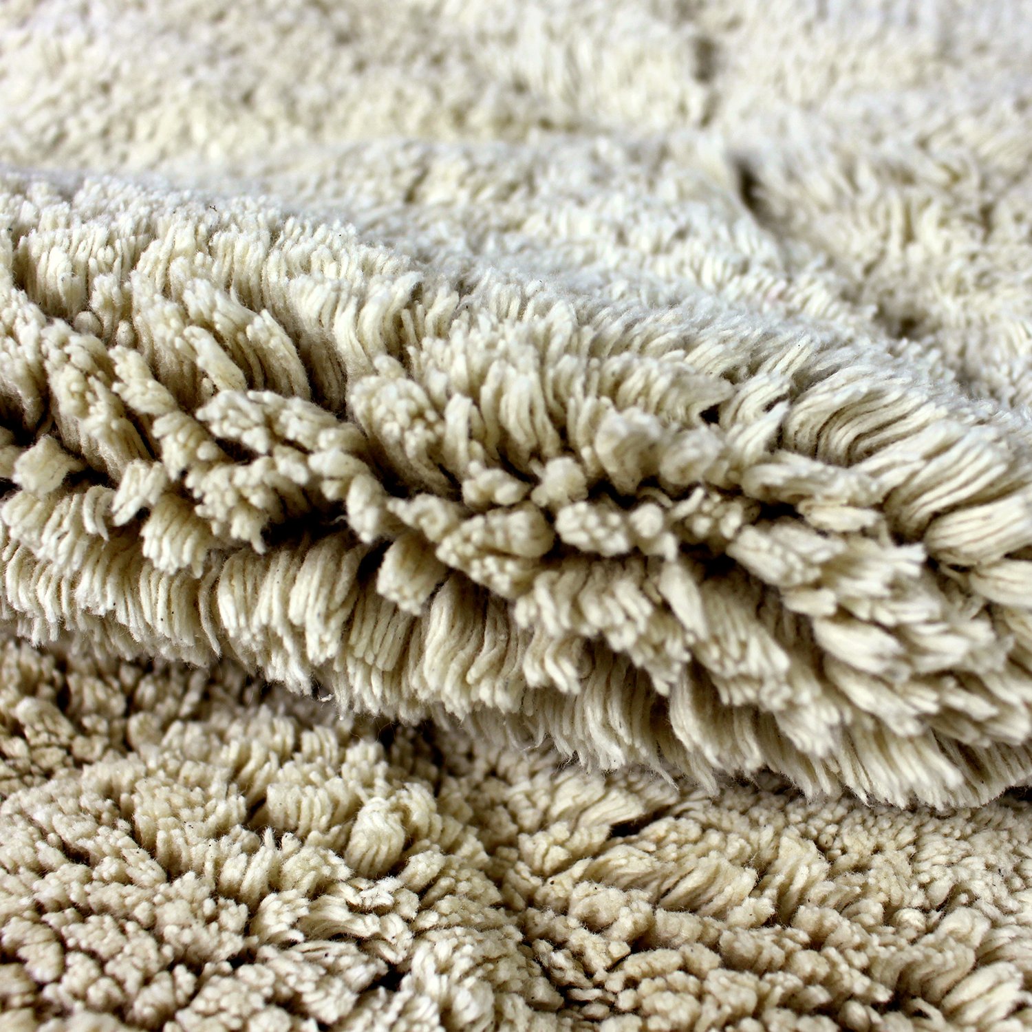 OLIVO.shop Tappeto da bagno moderno in cotone, Multiuso, 50x80 cm | Tappeto in cotone organico certificato, morbido e assorbente, morbido al tatto, 2 misure, Trama QUADRI NATURAL