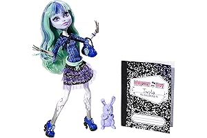 Monster High 13 Wishes Twyla Doll With Swivel waist, Blue Dress, Accessories and Pet Bat