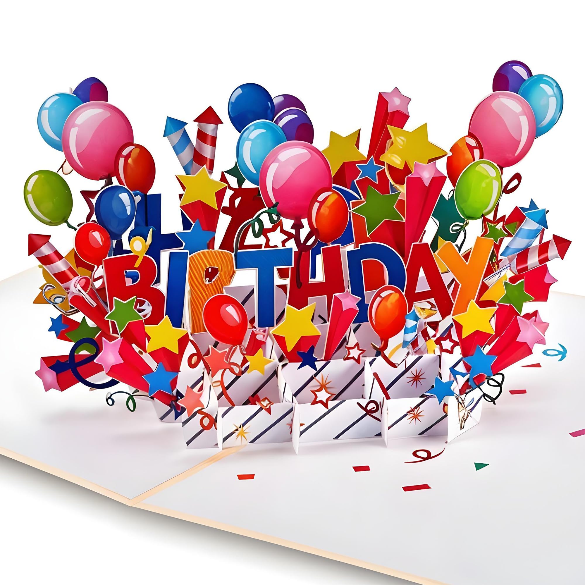 Happy Birthday Luftballons Popup Karte - 12,7 x 17,8 cm Pop Up Geburtstagskarte für Kinder | 3D-Papiergrußkarte für besonderen Geburtstag - Kindergeburtstagskarte, Pop-Up-Karte für Teenager,