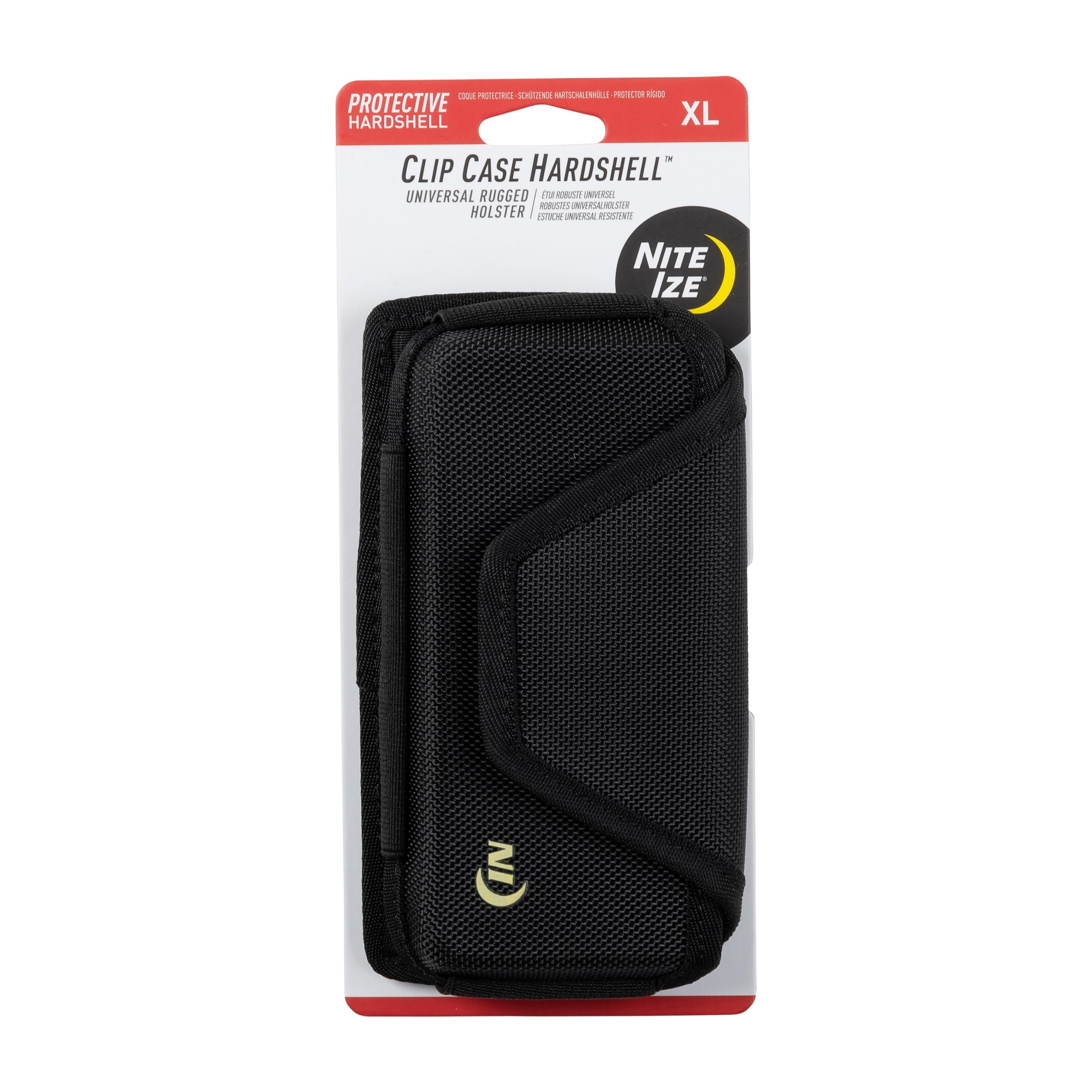 Nite Ize Clip Case Hardshell Universal Rugged Holster - Holster for Men's & Women's Belts - Utility Belt Pouch - Phone Accessories - Cell Phone Pouch - X-Large, Black