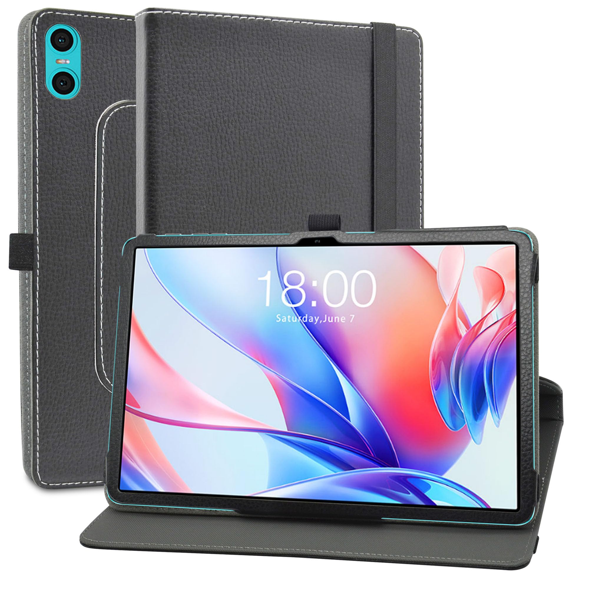 MAMA MOUTH Compatible with TECLAST P30 Case,360 Degree Rotating With Premium PU Leather Sleeve Cover Case for TECLAST P30 / TECLAST P30T 10.1 Inch Tablet,Black