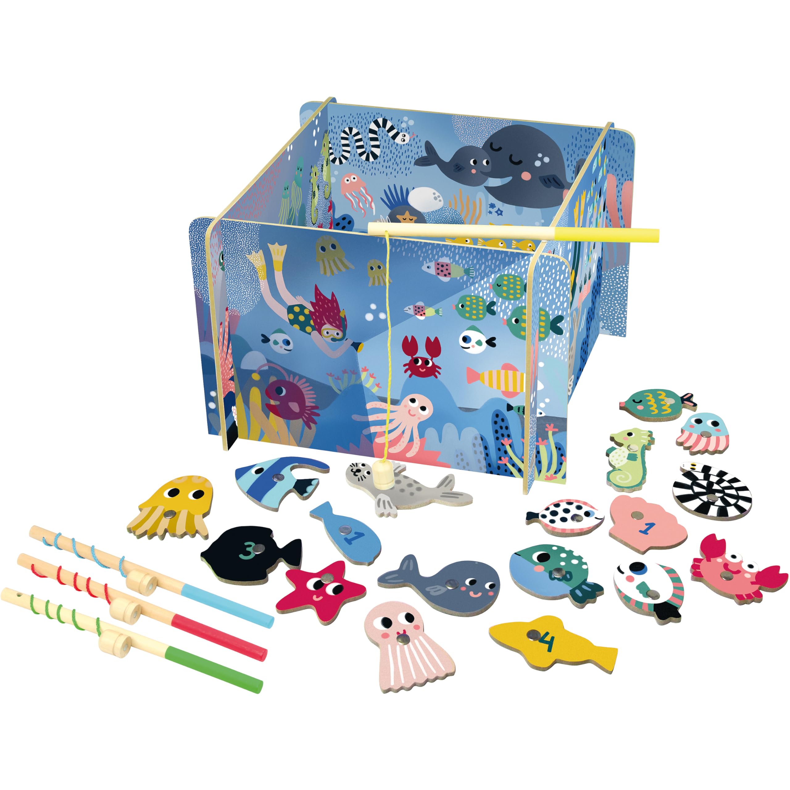 Vilac Multicoloured Magnetic Fishing Game, Design By Michelle Carlslund