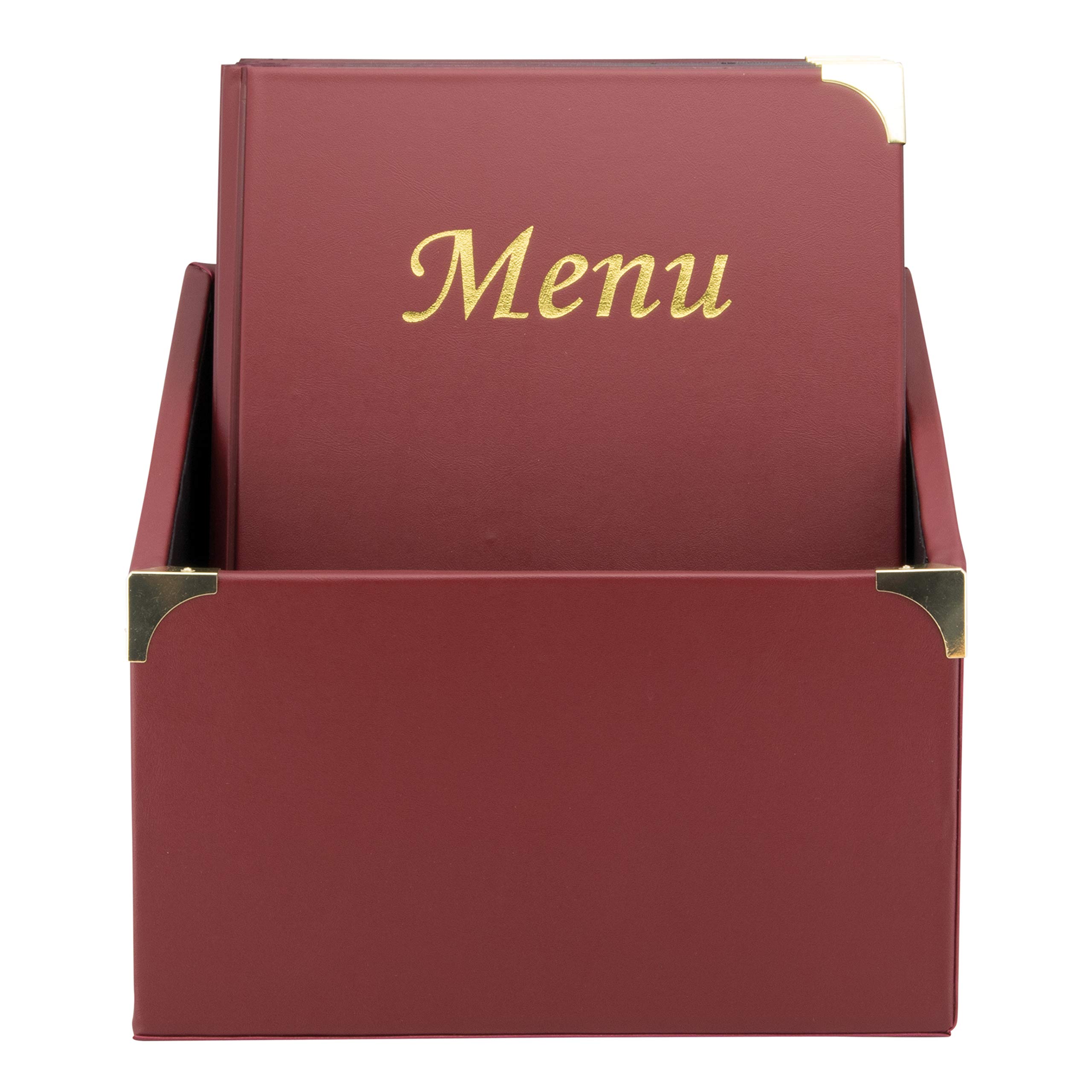 Securit MC-BOX-BRA4-WR Speisekartenumschläge – Basic-Reihe, A4, Weinrot (10er-Set)