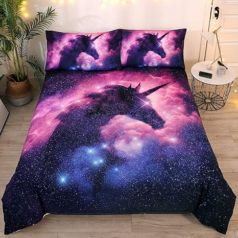 unicorn galaxy comforter