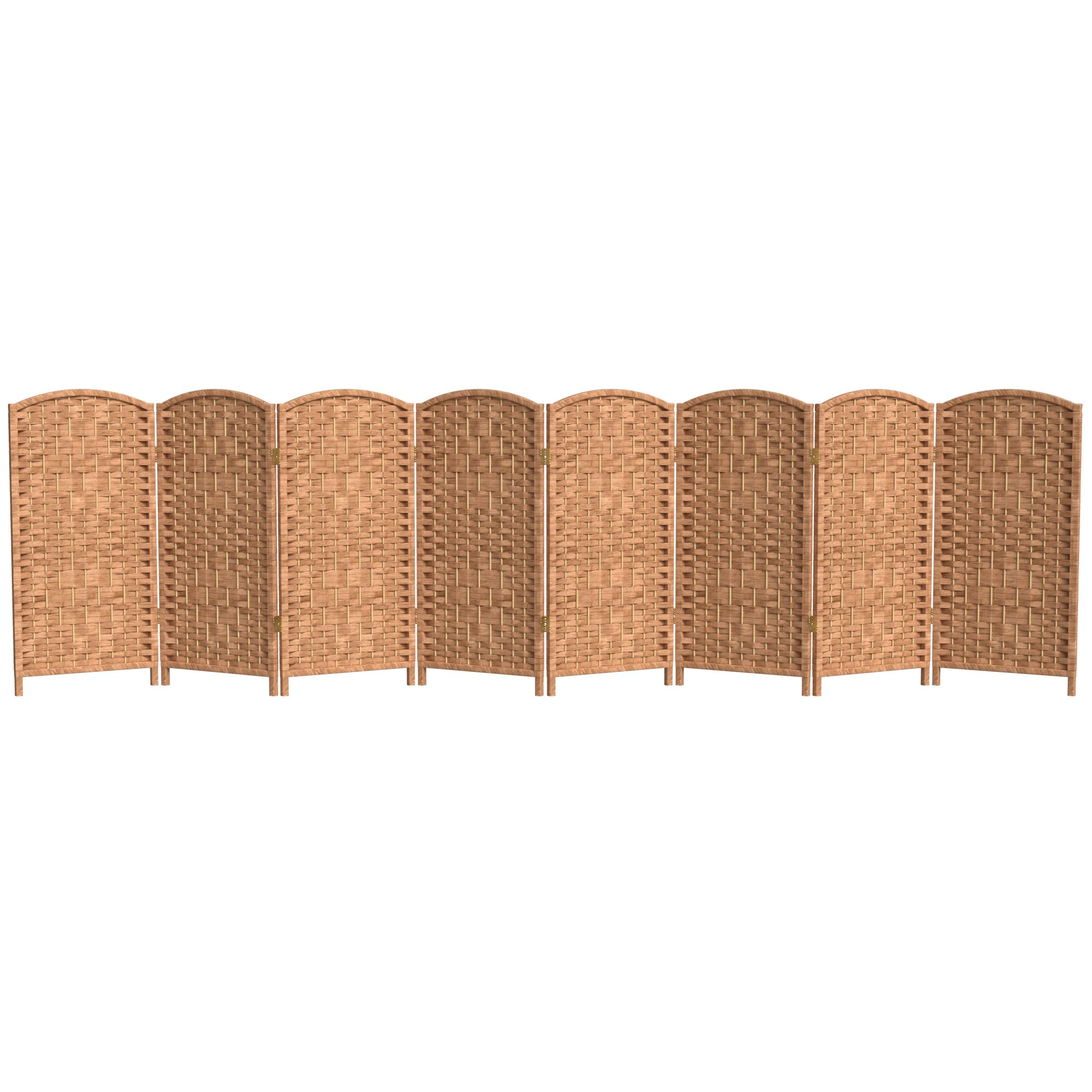 Divisor de habitación de Fibra de Tejido de Diamante Corto de 3 pies - Natural - 8 Paneles