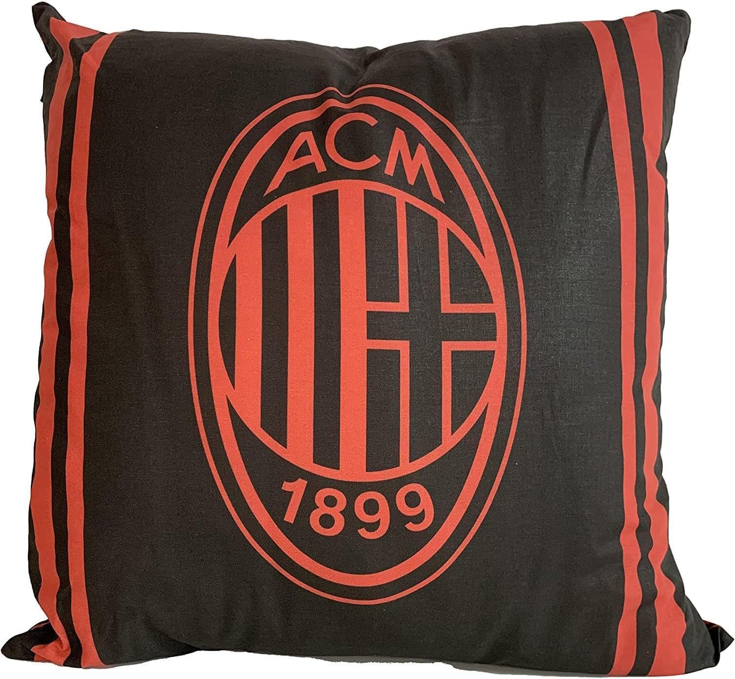 Cuscino Arredo Milan 40x40 cm Rosso e Nero Logo