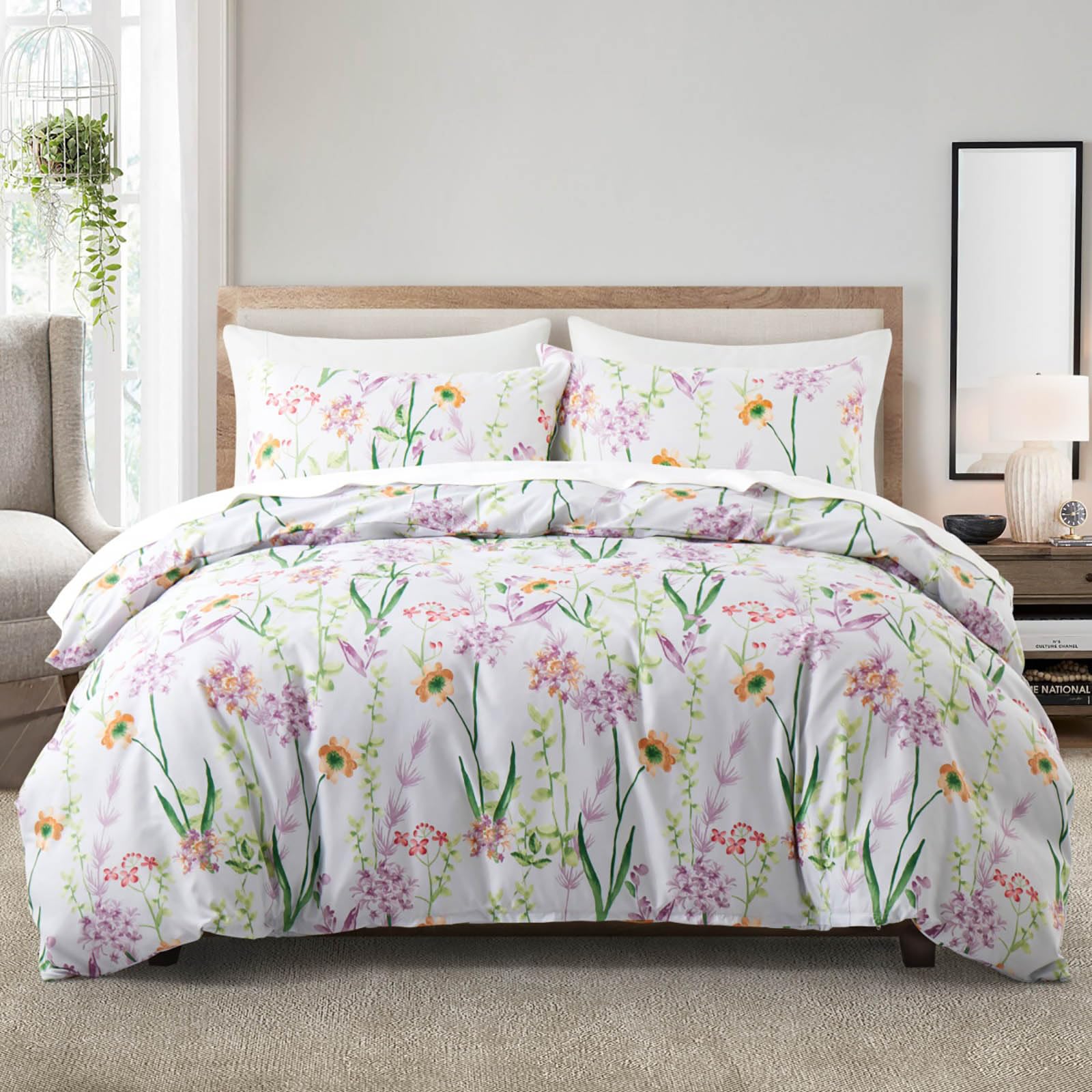 Housse de Couette 140x200 Fleurie pour une Chambre Adulte Nature