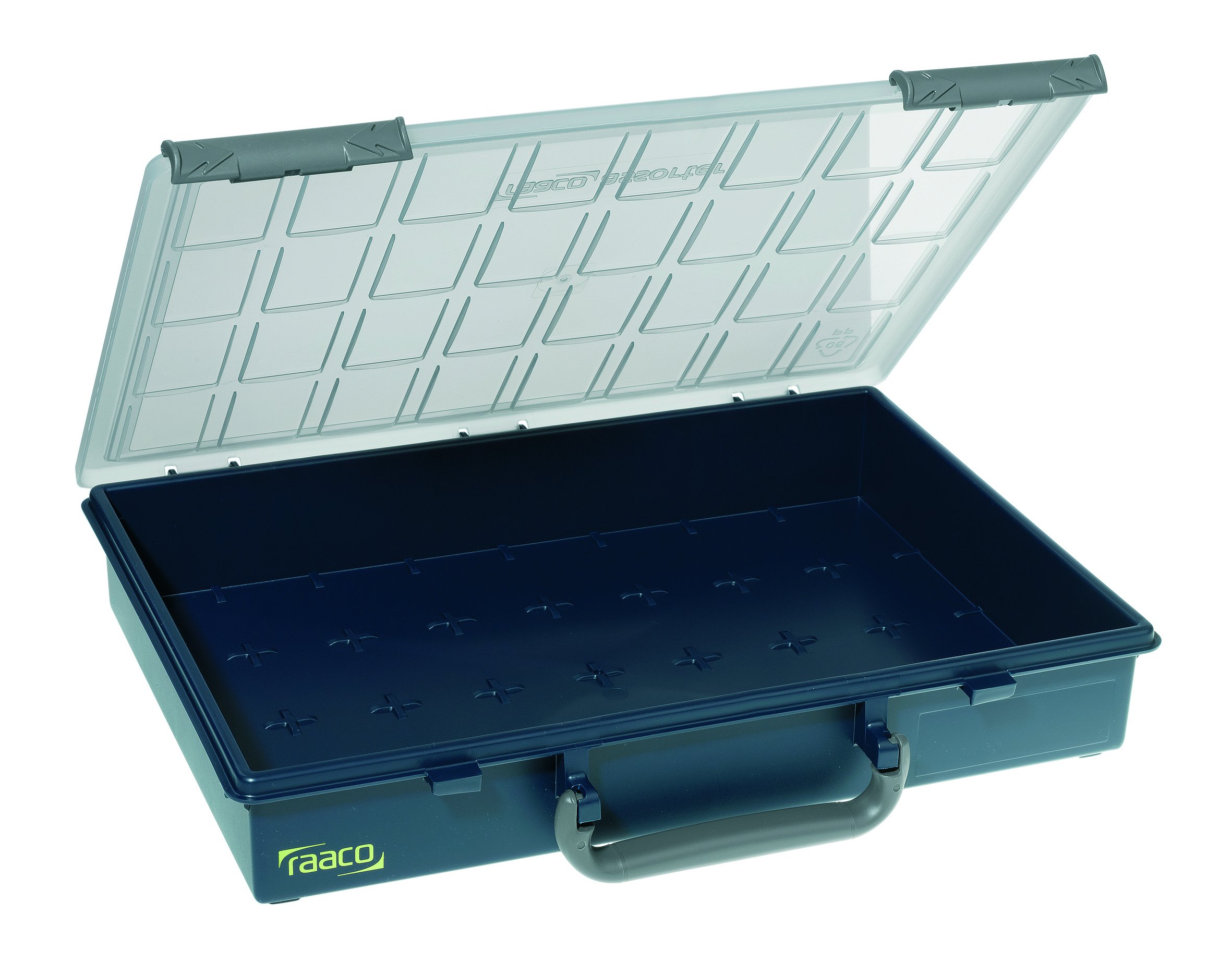 Raaco 136204 "Assortiti 55 4X8-0" Scatola Vuota A Compartimento, Blu/Trasparente - 4