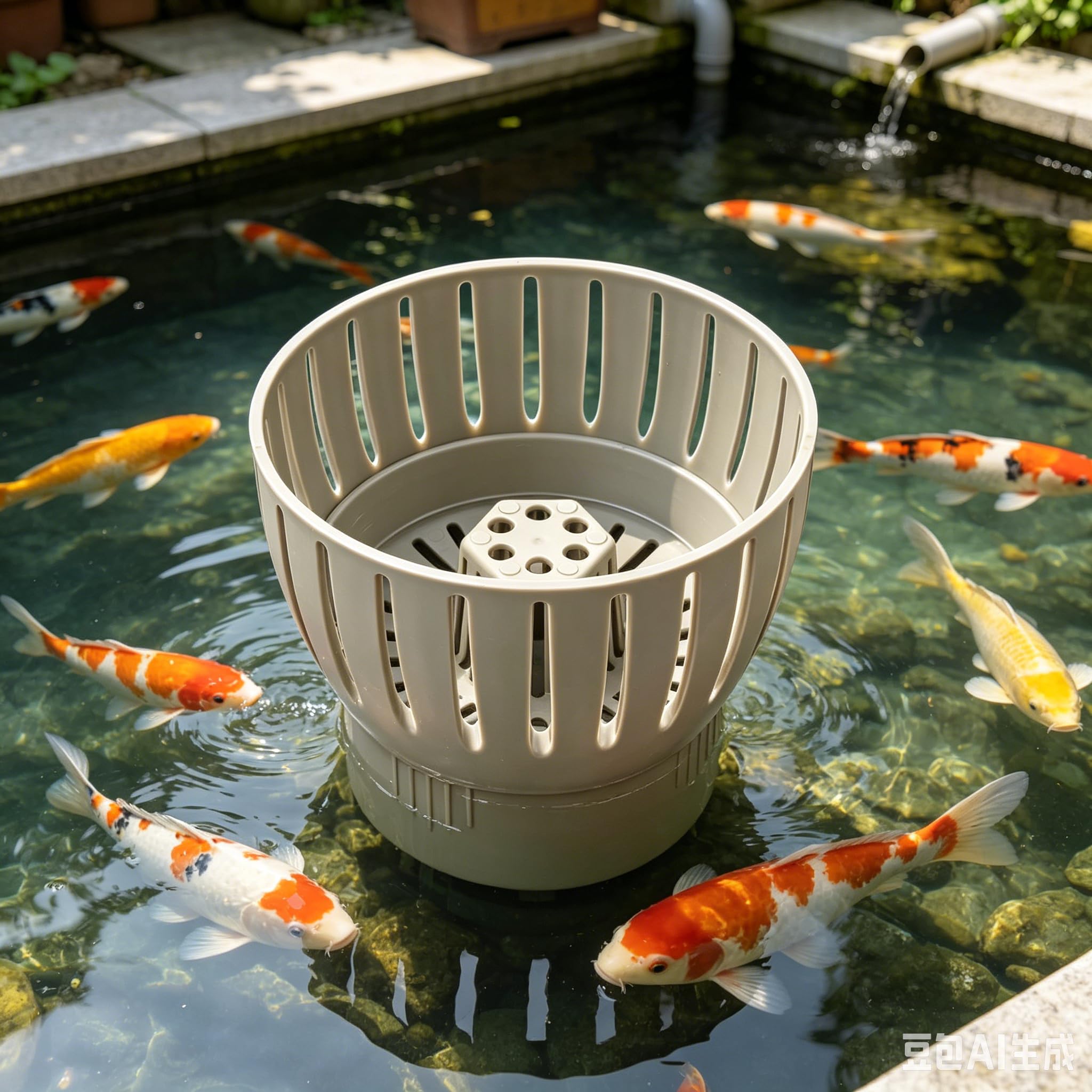 Koi-Teich Abfluss-Skimmer, Kunststoff, Laubsammelfilter, höhenverstellbar, effizient, mit Schwenkwinkel für Wasserschmutzentfernung und Wasserflusskontrolle (110 mm)