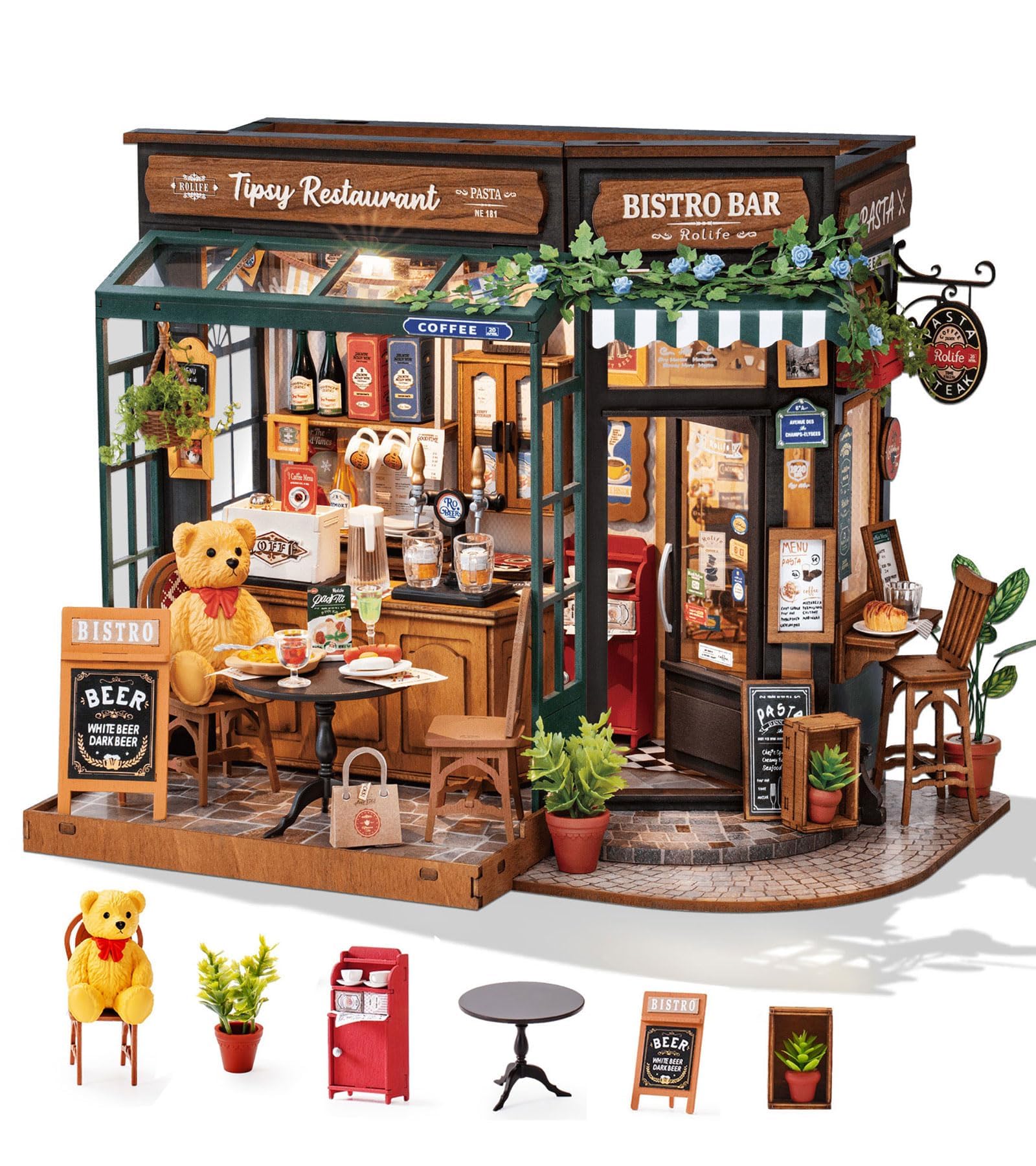 Amazon | Rolife DIY ミニチュアハウスキット 1:18 コーヒー&バー