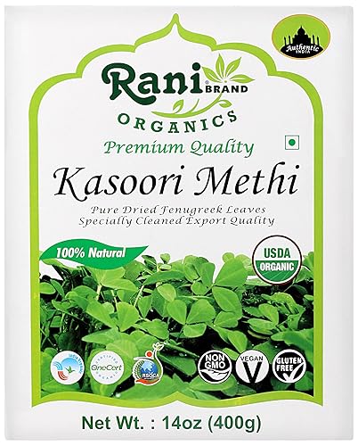 Miniatura 10 de Hojas de fenogreco Rani secas (Kasoori Methi) 3.5 oz (100 g) ~ Todo natural Vegano Apto para gluten Sin OMG Kosher Origen indio