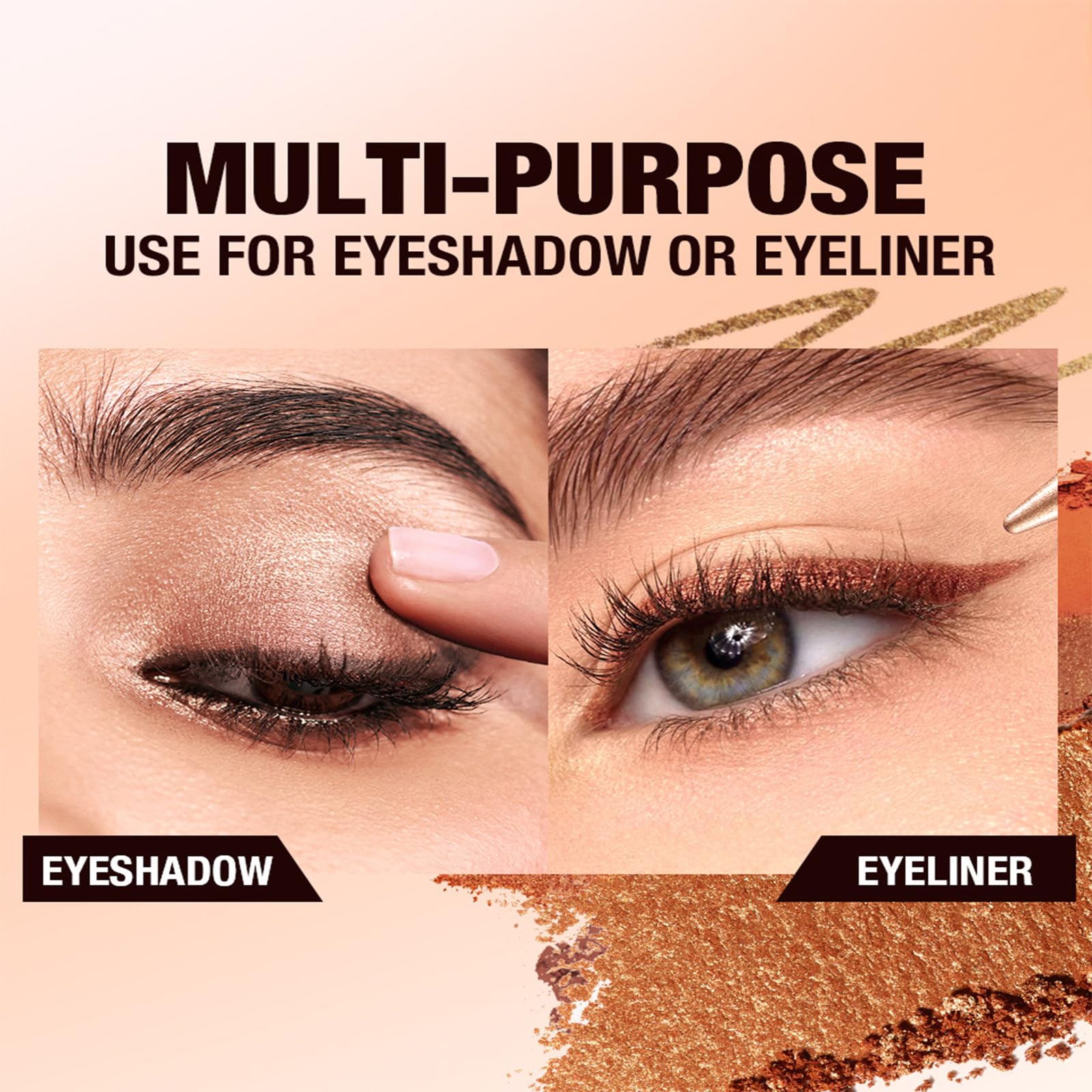 2-in-1 Eyeshadows & Eyeliner Stick Set, Double-Ended Sparkling Eyeshadow Pencil & Eyeshadow Set - Image 2