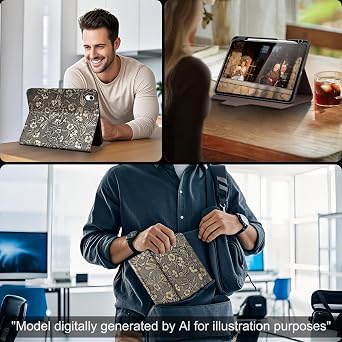 Gexmil Leather Case for iPad Air 11 Inch M4/M3/M2,10.9 Inch,Butterfly Gray