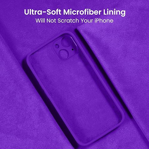 Miniatura 5 de FireNova Funda diseñada para iPhone 15, funda de silicona mejorada protección de cámara con 2 protectores de pantalla, forro interior de microfibra