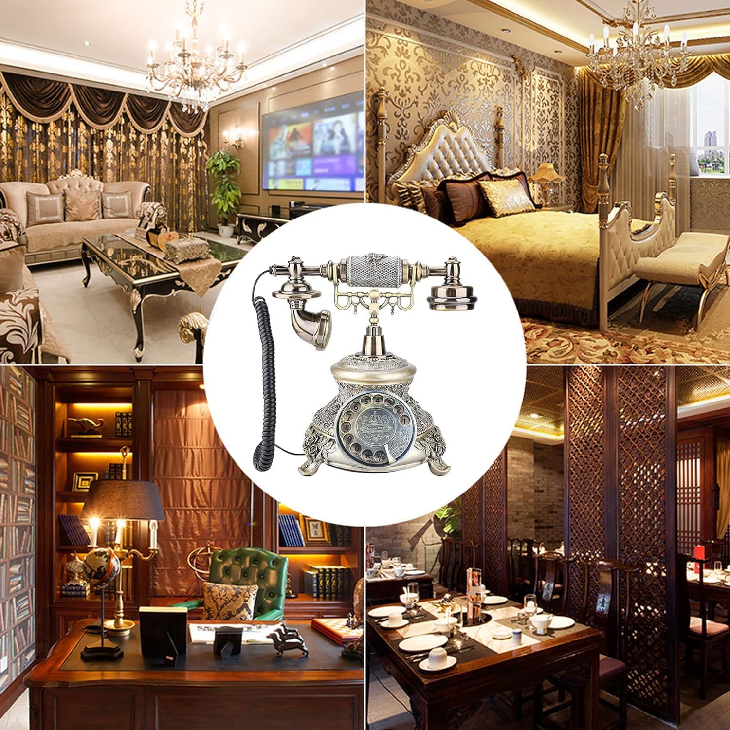 Retro Office Phone with Handsfree, Old Fashioned European Antique Wired Phone for Home, Hotel, Office, Home (Bb) (b b)