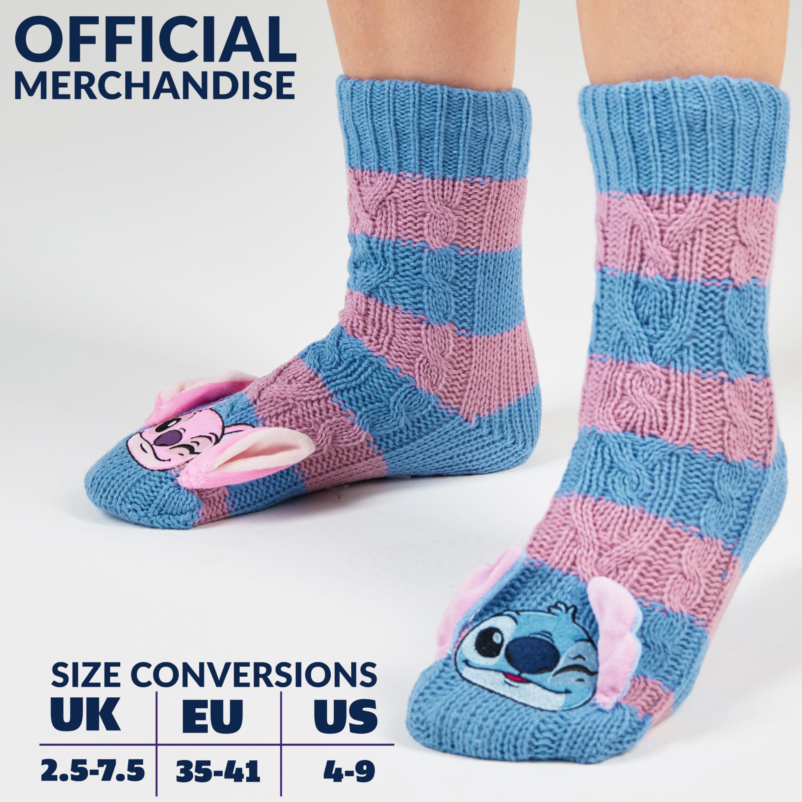 Get Trend Kuschelsocken Damen Teen 35-41, Rutschfeste Stoppersocken, Peanuts Woodstock, Der Grinch, Hello Kitty, Stitch & Mehr