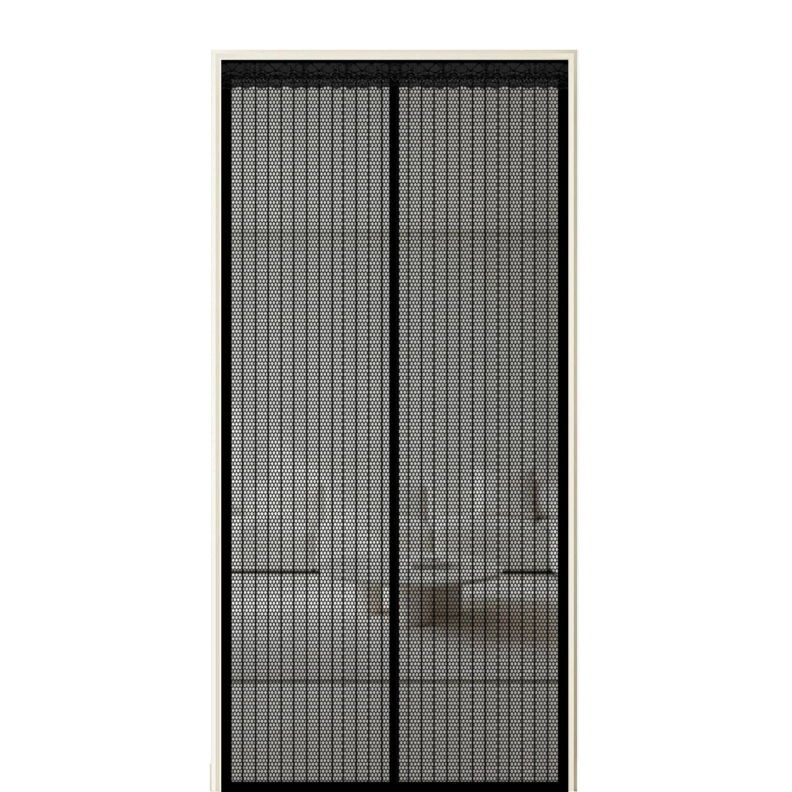Xuehmin Black Fly Screen Door 285 X 245 Cm Self Sealing Powerful Magnets Heavy Duty Door Screen With Powerful Magnets & Full Frame Magic Tape Suitable For Patio Doors Balcony Bedroom,