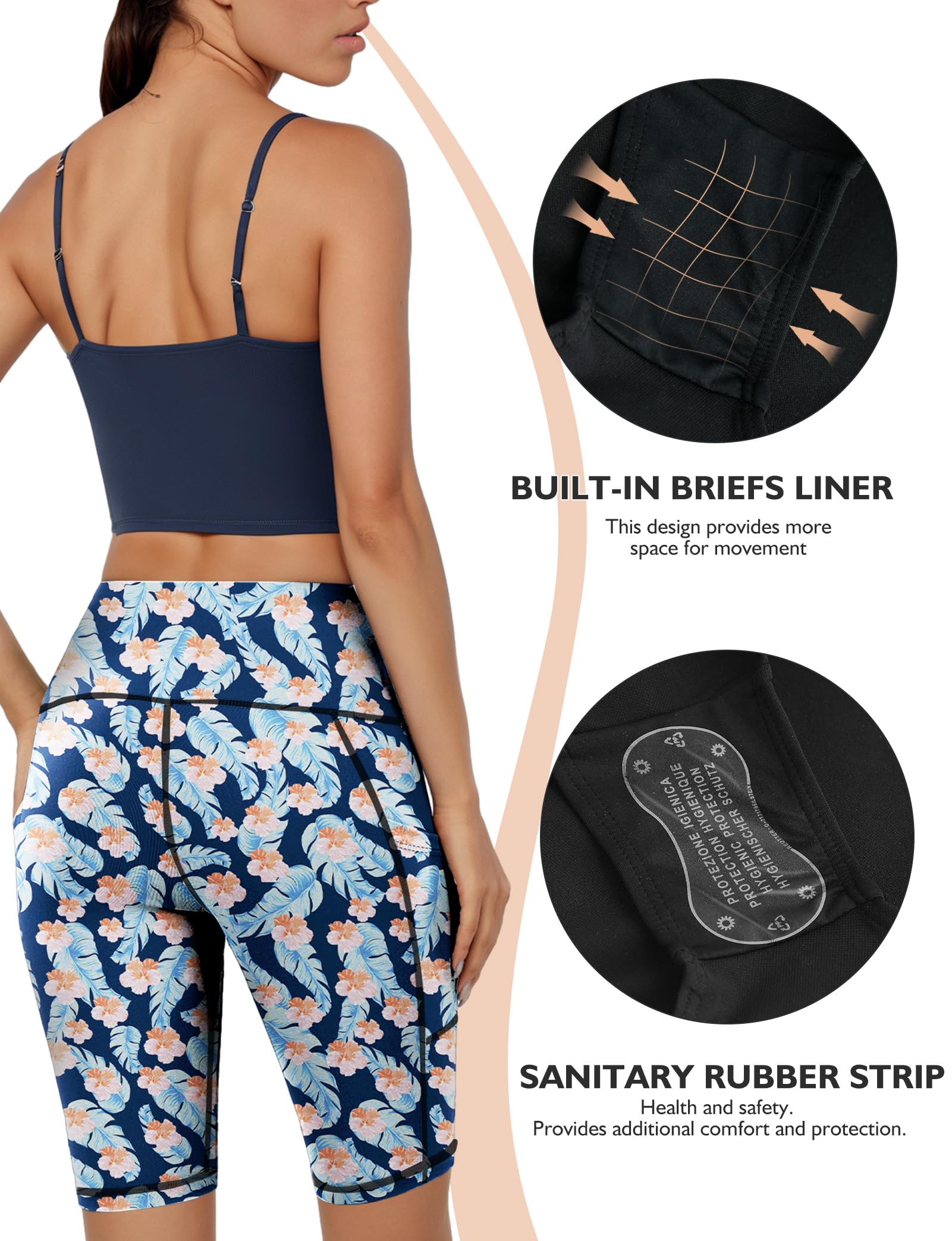 Buauty Short de bain taille haute pour femme 30,5 cm avec doublure UPF50+ Short de bain avec poches, séchage rapide