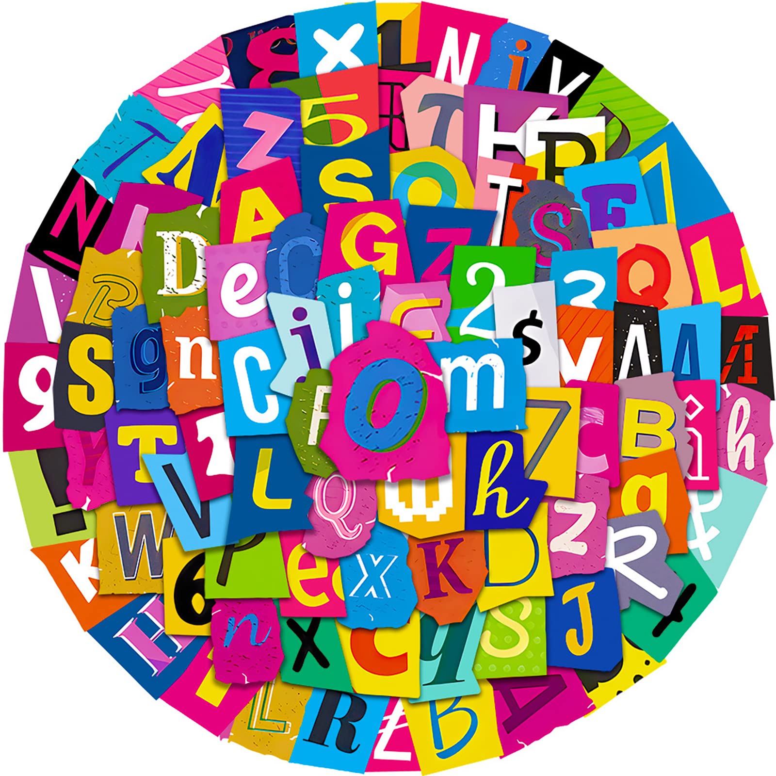 100pcs Alphabet Digital Stickers for Water Bottles Suitable for Children's Education, Waterproof Vinyl Hydroflask Phone Skateboard Laptop Stickers, Funny Fridge Stickers.Gift for Boys Girls Teen Kids