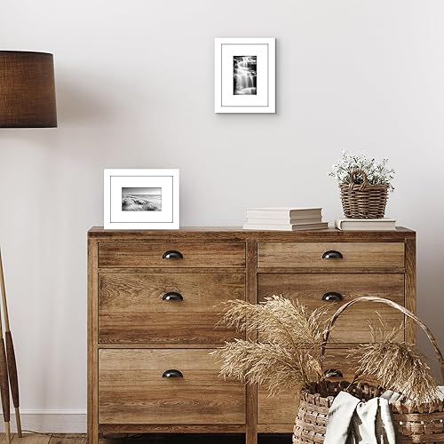 Vista 141 de Americanflat Portarretratos de 8 x 12 pulgadas con plexiglás pulido, juego de 2 portarretratos de 6 x 8 pulgadas con paspartú o para fotos de 8 x 12